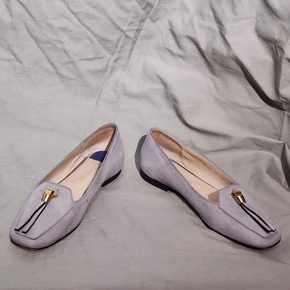 STUART WEITZMAN Slipknot Suede Leather Loafer Dovetail Suede Blue, size 7M - Picture 6 of 7